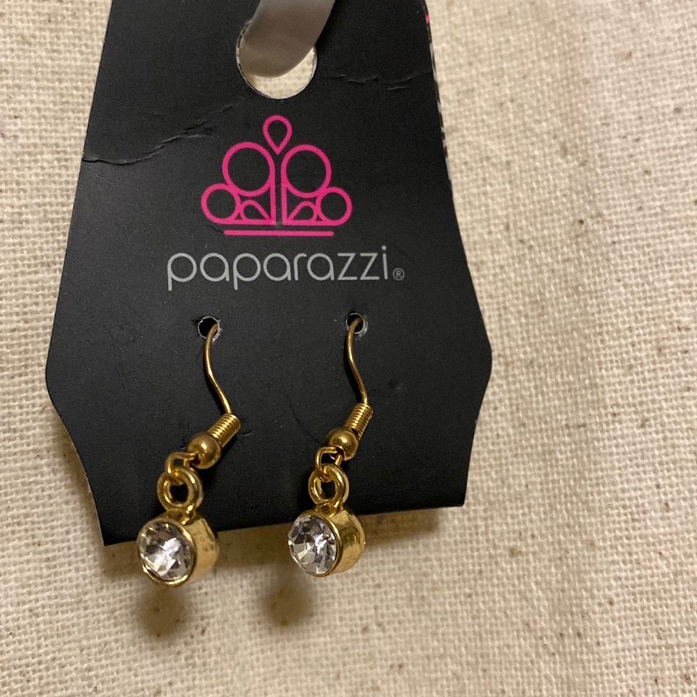 Paparazzi Earrings Diamond Danglers